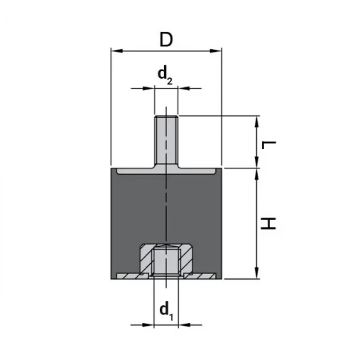 Виброопора EC(B) 20x25VD16M M6x16 60Sh